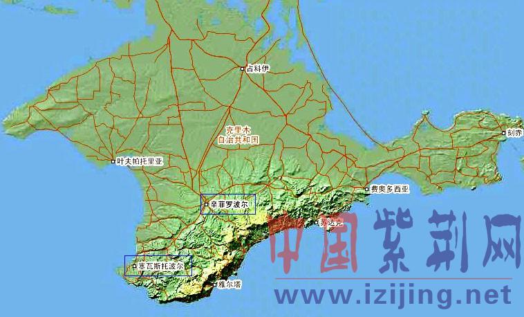 克里米亚(又译为克里木)地图.数据来源:天地图.